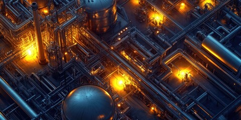 Obraz premium Industrial factory complex from above
