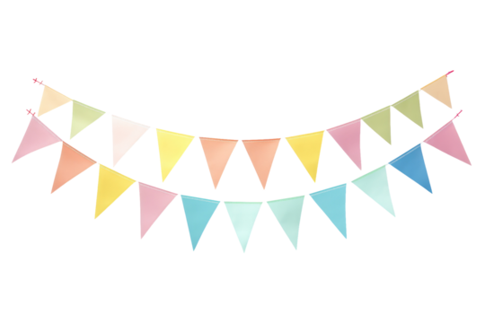 bunting flags on transparent background