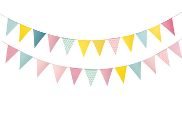 bunting flags on transparent background
