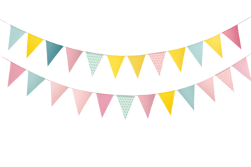 bunting flags on transparent background
