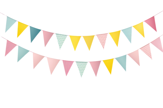 bunting flags on transparent background