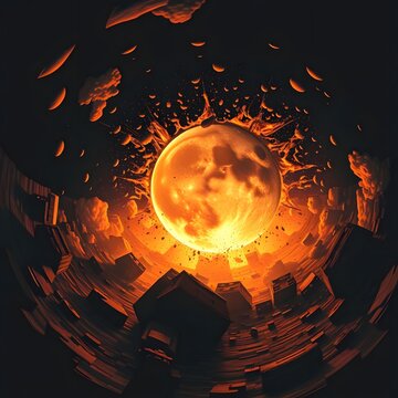 Moon Implosion in Zero Gravity