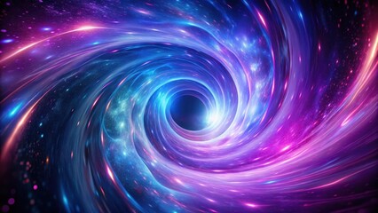 Obraz premium Vortex tunnel swirling purple blue energy , cosmic tunnel