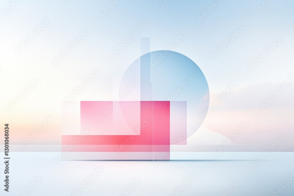 Poster visually captivating abstract design featuring dynamic geometric shapes and flowing lines set agains