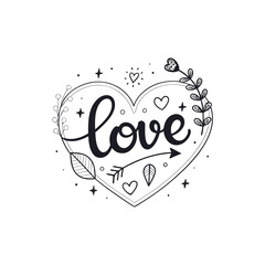 Hearts and design elements for Valentine's Day