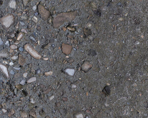 Background of destroyed concrete path, gray concrete, concrete texture, close-up. Natural photo. Old concrete slab