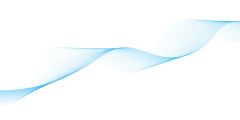 Abstract vector background with blue wavy lines. Blue wave background. Blue lines vector illustration. Curved wave. Abstract wave element.