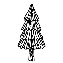 Christmas tree hand drawn line art nordic scandinavian illustraion 