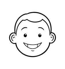 happy smiling face outline illustration