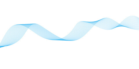 Abstract vector background with blue wavy lines. Blue wave background. Blue lines vector illustration. Curved wave. Abstract wave element.