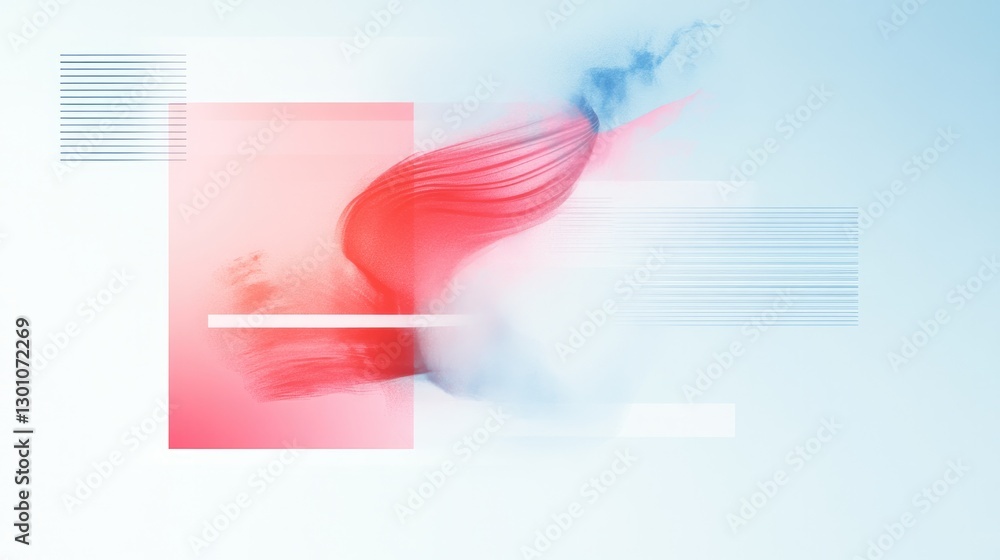 Poster abstract design with swirling patterns symbolizing complexity of scientific discoveries in vivid col