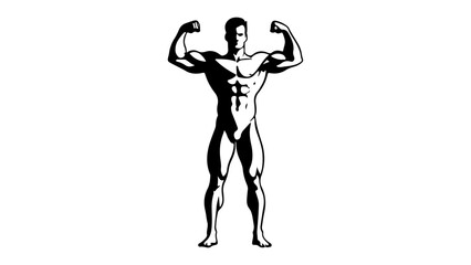 silhouette of a person with big muscles posing