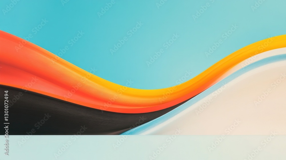 Poster abstract design with swirling patterns symbolizing complexity of scientific discoveries in vivid col