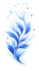 Obraz premium Ethereal white and blue fan coral with delicate, flowing patterns and a graceful underwater essence. Concept of marine elegance, organic beauty, and ocean harmony.