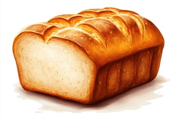 Freshly Baked Loaf of Bread on a White Background