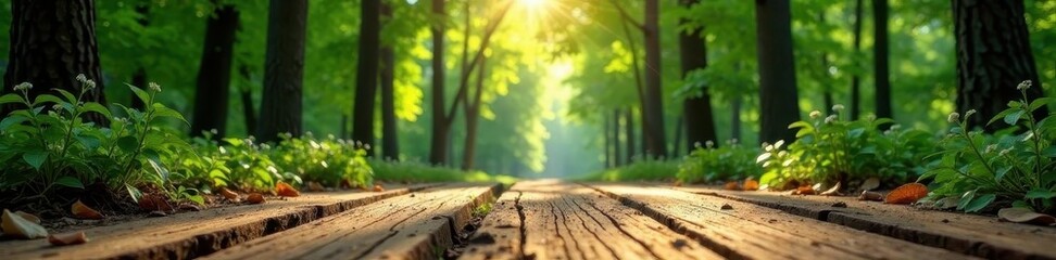 Rustic wood grain backdrop, tranquil forest scene, wood grain, summer