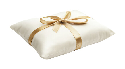 Elegant gift box with golden ribbon perfect for celebrations, birthdays, or special occasions, cut out