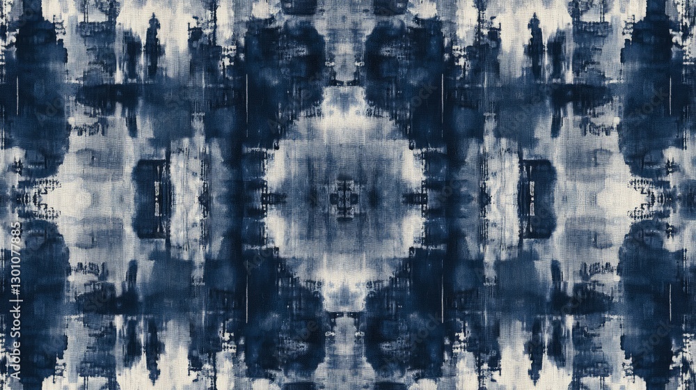 Wall mural a pattern of indigo and grey shibori patterns, creating an abstract design with multiple layers for 