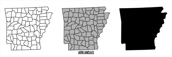 High detailed vector map - Arkansas
