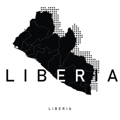 Liberia map illustration vector
