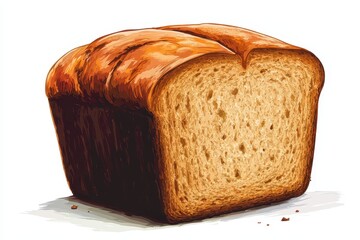 Freshly Baked Loaf of Bread with Golden Brown Crust and Soft Interior