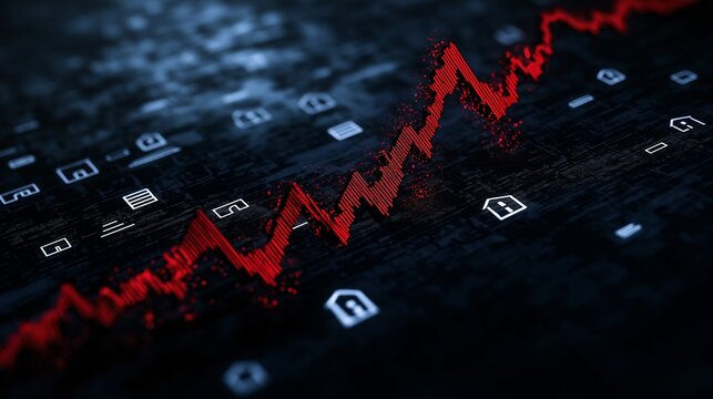 Housing market graph showing an upward trending property value chart