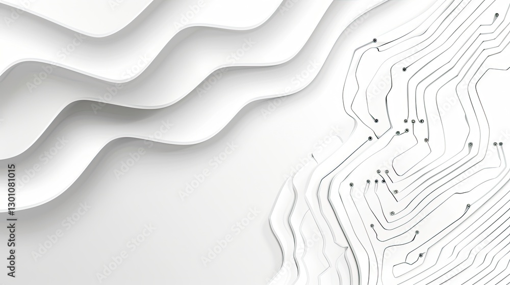 Aufkleber abstract wave patterns and lines digital art modern aesthetic clean environment minimalist view visu