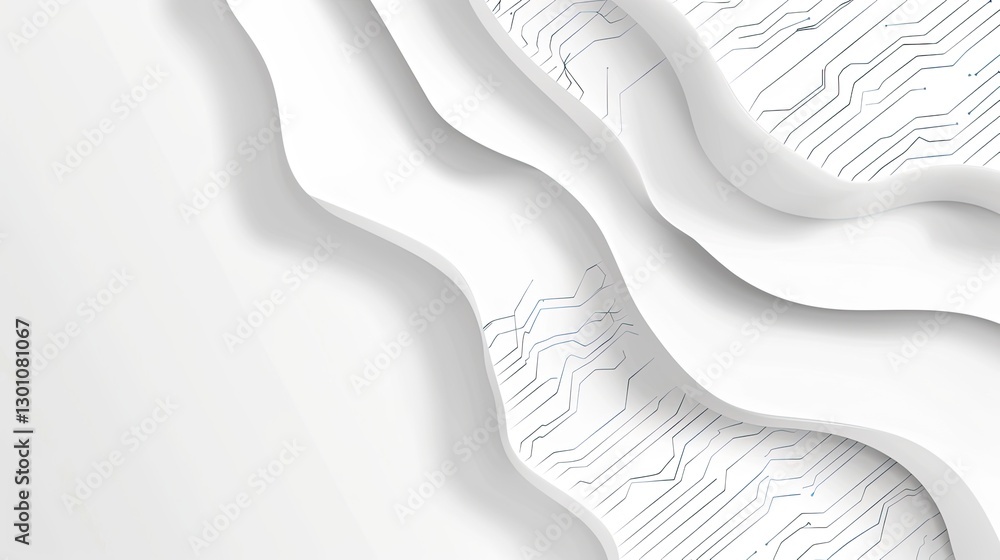 Poster dynamic abstract waves contemporary art gallery 3d design minimalist environment aerial view creativ