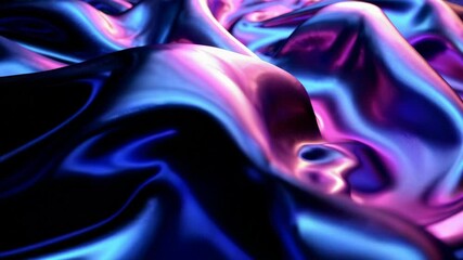 Flowing iridescent metallic fabric changing shape