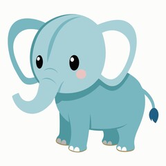baby elephant isolate on white background, cute elephant illustration