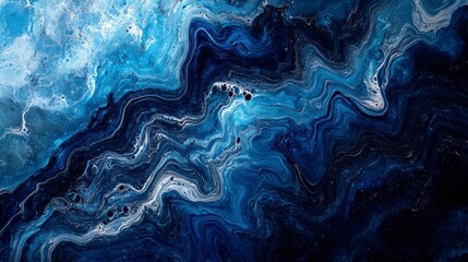 Abstract Swirling Blue and White Paint Texture