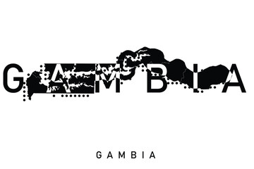 Gambia map illustration vector