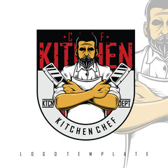 KITCHEN CHEF LOGO TEMPLATE READY FORMAT EPS 10 