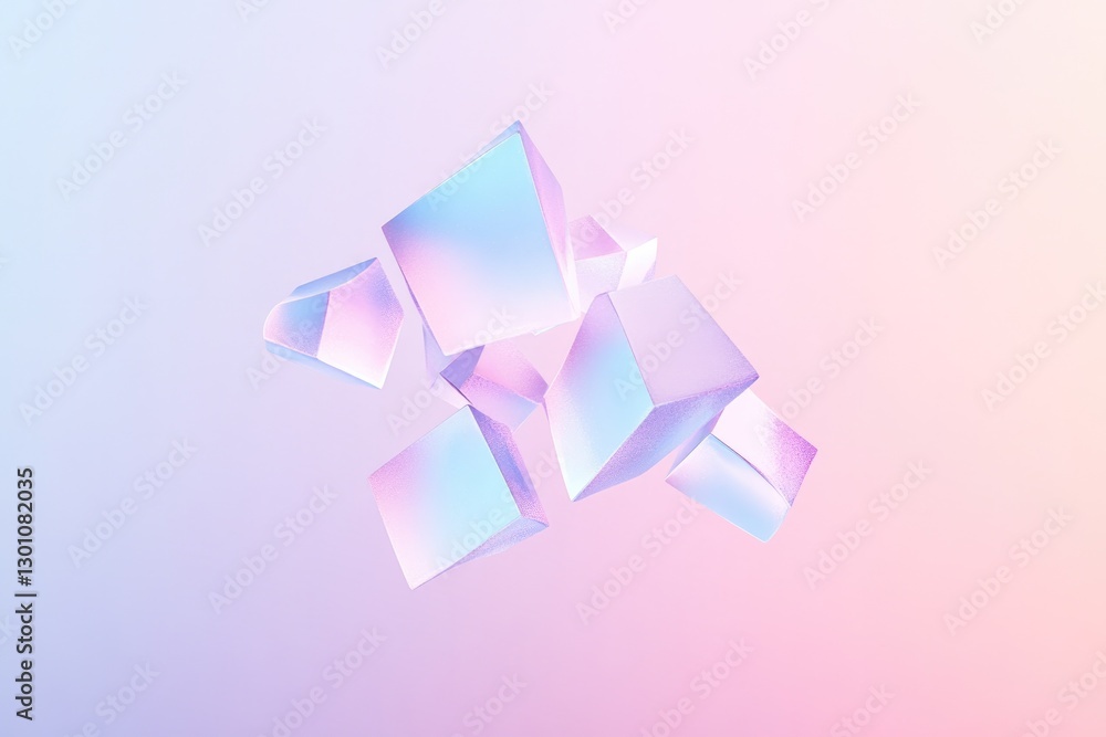 Aufkleber vibrant intertwining network of geometric shapes floats against subtle gradient background to evoke 