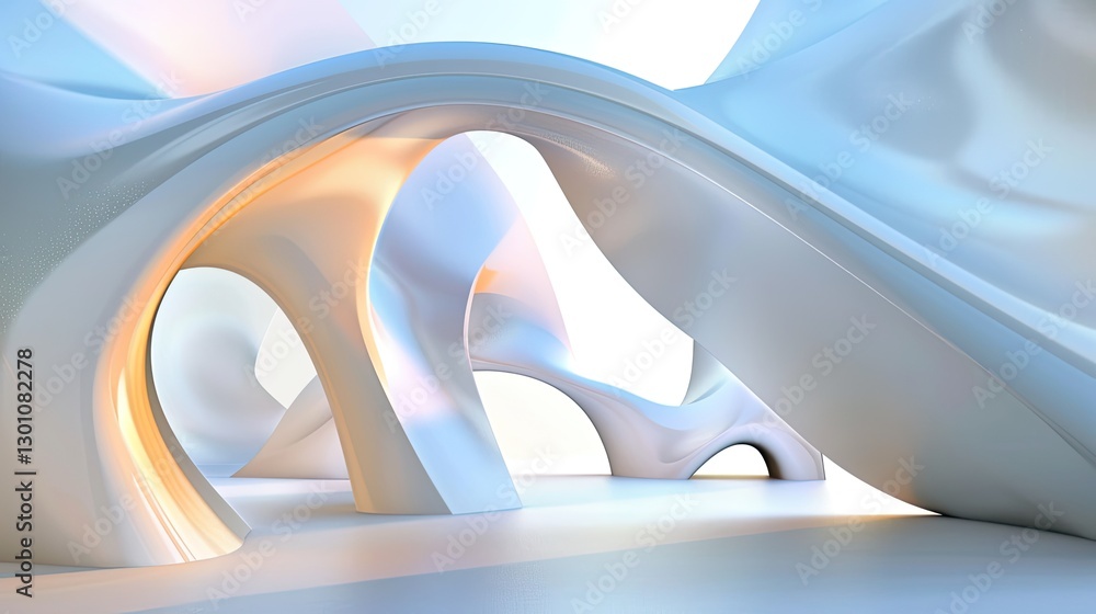 Aufkleber dynamic architectural design virtual environment 3d render modern aesthetics innovative space