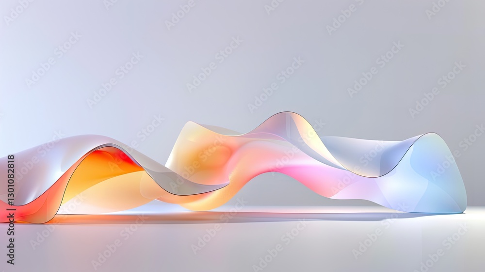 Poster flowing abstract design colorful waves minimalistic studio digital art modern aesthetics close-up fl