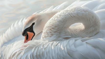 Obraz premium Close up of a swan's face.