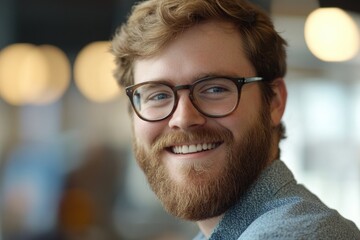 Man with beard and glasses smiling
