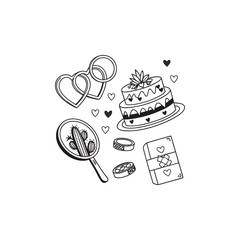 set of birthday cakes