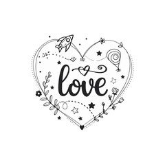 Hearts and design elements for Valentine's Day