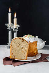 Easter cake glazed with raisins