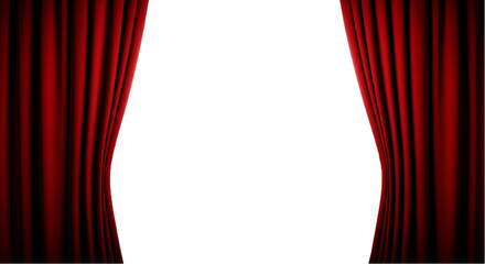 Red Curtain window isolated 