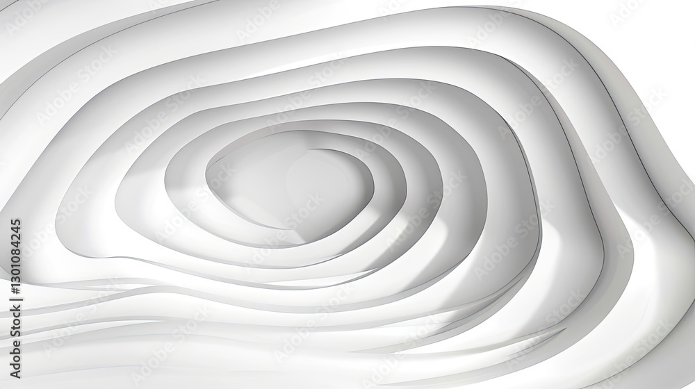Poster abstract waves of white patterns studio digital art minimalist aerial view modern design concepts