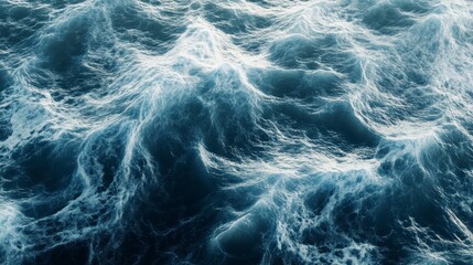Obraz premium Detailed Closeup of Ocean Waves Blue Water Texture and Dynamic Foam