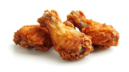 Crispy fried chicken wings on a white background food photography culinary delight simple presentation