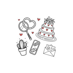 set of birthday cakes