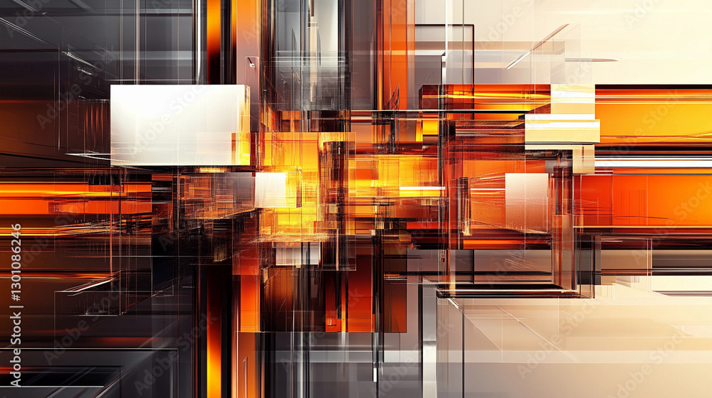 Poster colorful abstract background featuring geometric shapes and lines in warm hues creating a dynamic vi
