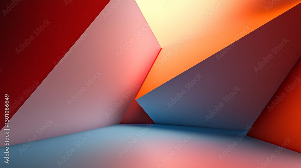 Poster colorful abstract geometric shapes create a striking visual in a modern environment showcasing vibra