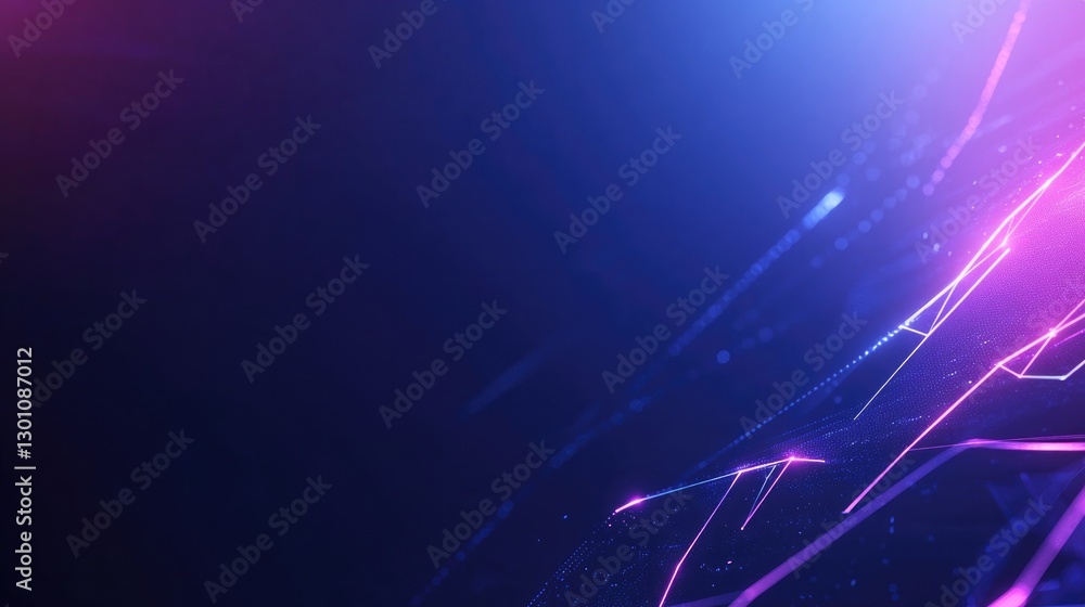 Poster vivid cybernetic background featuring abstract geometric shapes and neon lines creating sense of fut