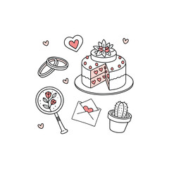 set of birthday cakes